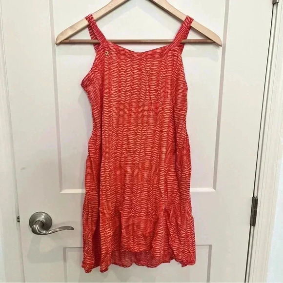 Pineapples Kids Orange Animal Stripe Flowy A-Line Dress Girls 11/12 - Picture 1 of 7